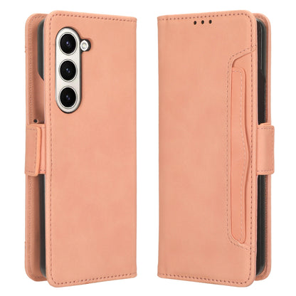 Samsung Galaxy Z Fold5 Skin Feel PU Leather Wallet Phone Case with Card Slots, Cash Pocket, Magnetic Closure, Built-In Stand, Full Protection TPU Cover