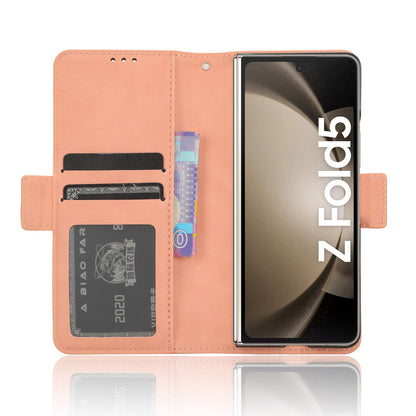 Samsung Galaxy Z Fold5 Skin Feel PU Leather Wallet Phone Case with Card Slots, Cash Pocket, Magnetic Closure, Built-In Stand, Full Protection TPU Cover