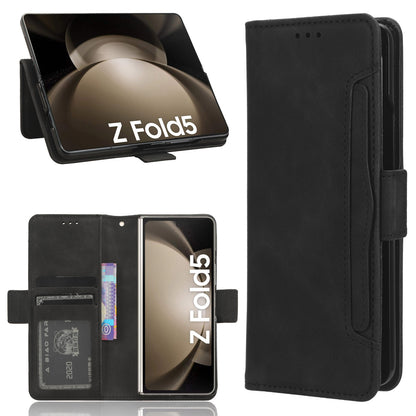 Samsung Galaxy Z Fold5 Skin Feel PU Leather Wallet Phone Case with Card Slots, Cash Pocket, Magnetic Closure, Built-In Stand, Full Protection TPU Cover