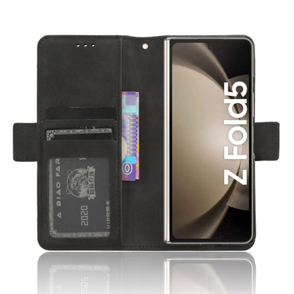 Samsung Galaxy Z Fold5 Skin Feel PU Leather Wallet Phone Case with Card Slots, Cash Pocket, Magnetic Closure, Built-In Stand, Full Protection TPU Cover
