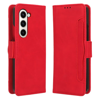 Samsung Galaxy Z Fold5 Skin Feel PU Leather Wallet Phone Case with Card Slots, Cash Pocket, Magnetic Closure, Built-In Stand, Full Protection TPU Cover