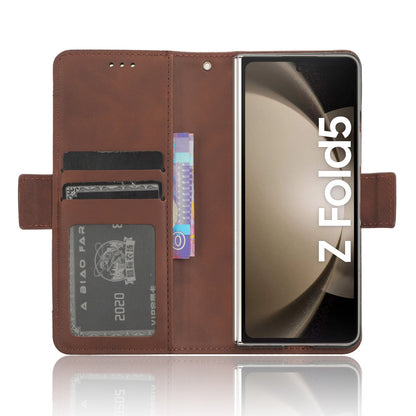 Samsung Galaxy Z Fold5 Skin Feel PU Leather Wallet Phone Case with Card Slots, Cash Pocket, Magnetic Closure, Built-In Stand, Full Protection TPU Cover