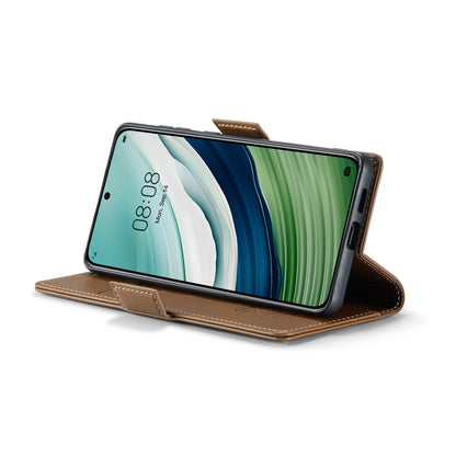 Huawei Mate 60 Litchi Texture RFID Anti-theft Leather Phone Case with Butterfly Buckle, Stand & Card Wallet with TPU Shell