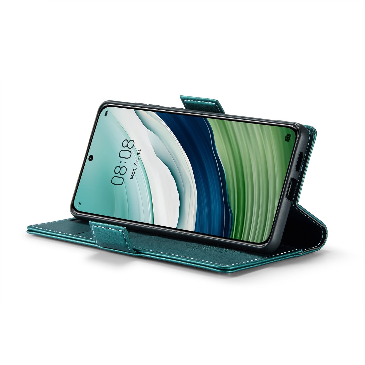 Huawei Mate 60 Litchi Texture RFID Anti-theft Leather Phone Case with Butterfly Buckle, Stand & Card Wallet with TPU Shell