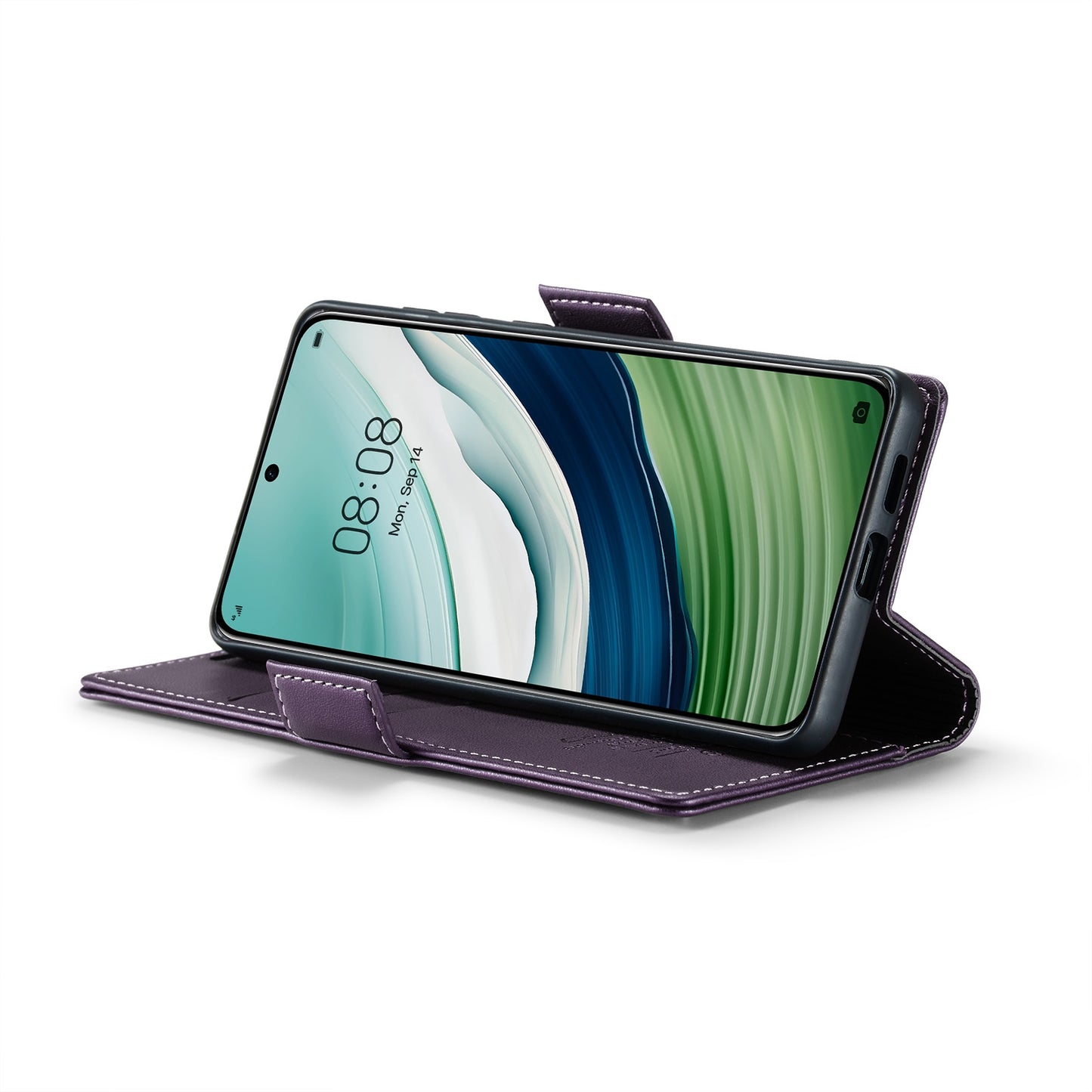 Huawei Mate 60 Litchi Texture RFID Anti-theft Leather Phone Case with Butterfly Buckle, Stand & Card Wallet with TPU Shell