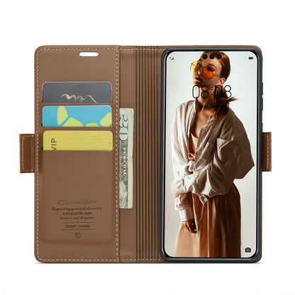 Huawei Mate 60 Pro Litchi Texture RFID Anti-theft Leather Phone Case with Butterfly Buckle, Stand & Card Wallet with TPU Shell