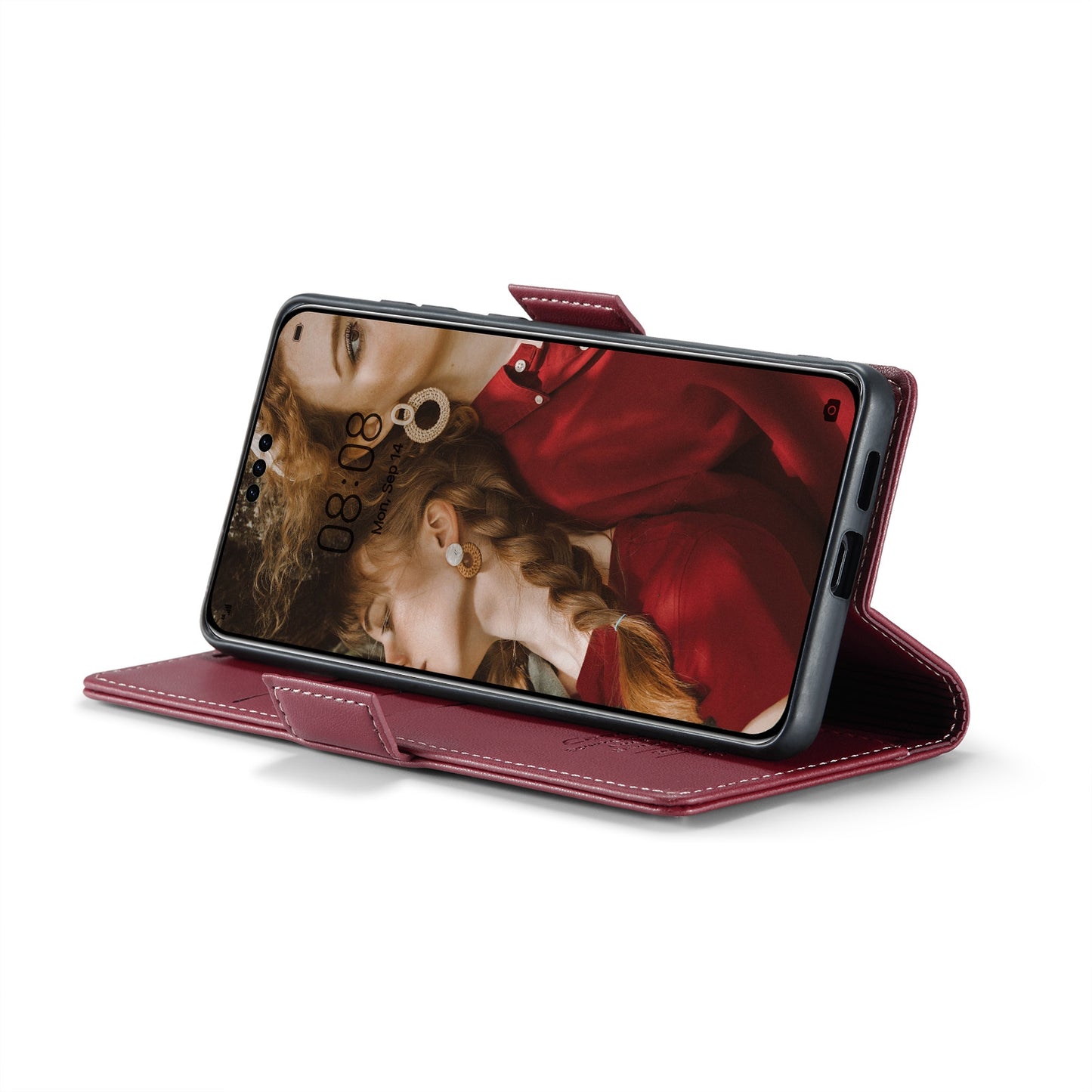 Huawei Mate 60 Pro Litchi Texture RFID Anti-theft Leather Phone Case with Butterfly Buckle, Stand & Card Wallet with TPU Shell