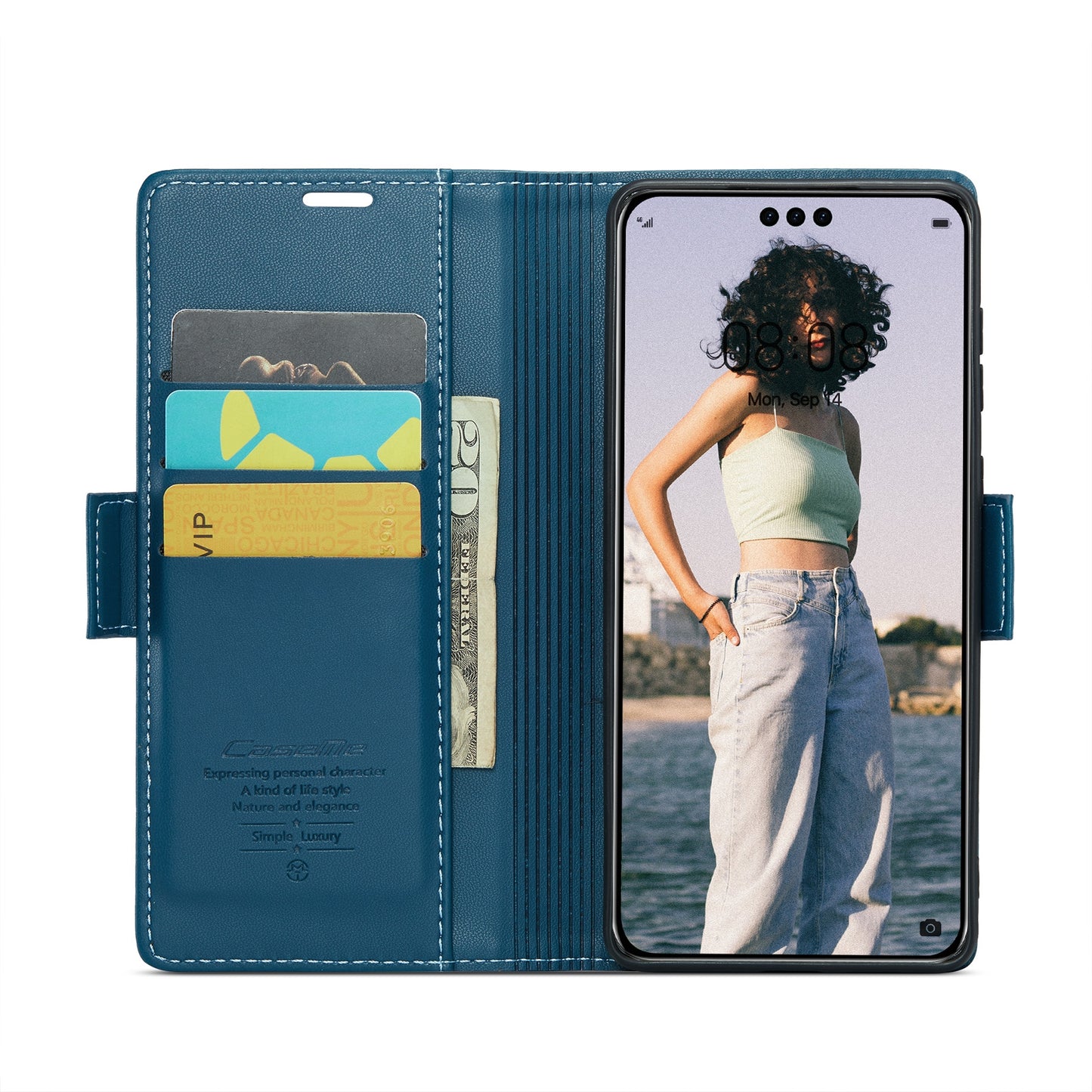 Huawei Mate 60 Pro+ Litchi Texture RFID Anti-theft Leather Phone Case with Butterfly Buckle, Stand & Card Wallet with TPU Shell
