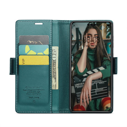 Huawei Mate 60 Pro+ Litchi Texture RFID Anti-theft Leather Phone Case with Butterfly Buckle, Stand & Card Wallet with TPU Shell