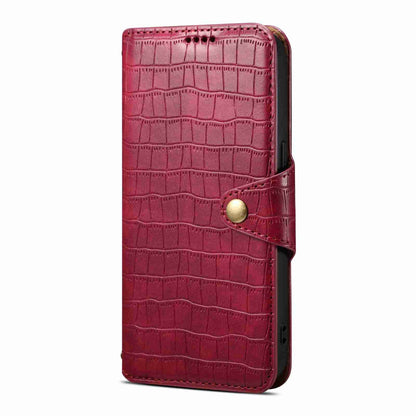 iPhone 15 Denior Crocodile Texture Oil Edge Leather Phone Case with Card Wallet and Kickstand