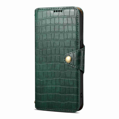 iPhone 14 Pro Max Denior Crocodile Texture Oil Edge Leather Phone Case with Card Wallet and Kickstand