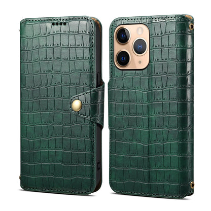 iPhone 11 Pro Max Denior Crocodile Texture Oil Edge Leather Phone Case with Card Wallet and Kickstand