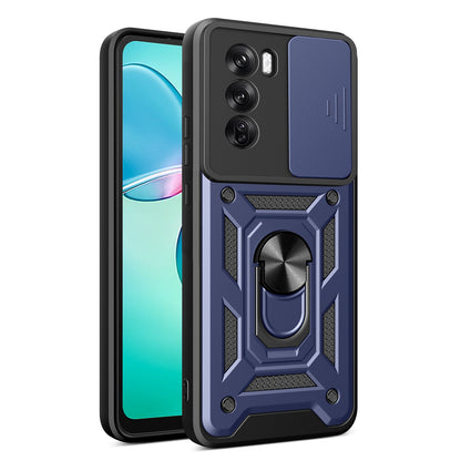 OPPO Reno12 Pro 5G Sliding Camera Cover Magnetic Ring Stand Shockproof TPU + PC Protective Phone Case