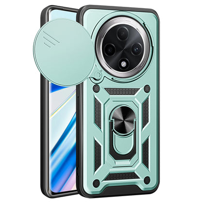 OPPO F27 Pro+ Sliding Camera Cover Magnetic Ring Stand Shockproof TPU + PC Protective Phone Case