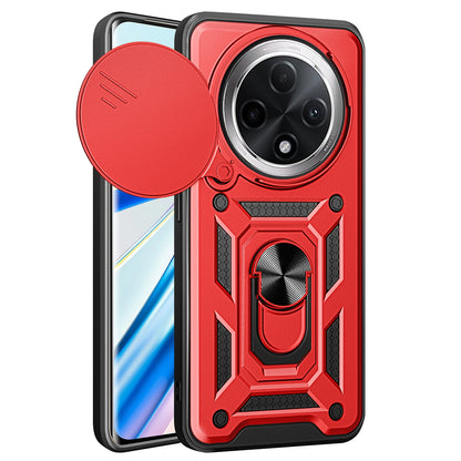 OPPO F27 Pro Sliding Camera Cover Magnetic Ring Stand Shockproof TPU + PC Protective Phone Case