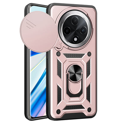 OPPO F27 Pro Sliding Camera Cover Magnetic Ring Stand Shockproof TPU + PC Protective Phone Case