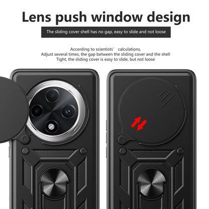 OPPO F27 Pro Sliding Camera Cover Magnetic Ring Stand Shockproof TPU + PC Protective Phone Case