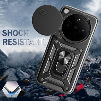 OPPO Find X8 Pro Sliding Camera Cover Magnetic Ring Stand Shockproof TPU + PC Protective Phone Case