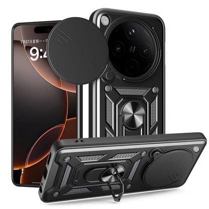 OPPO Find X8 Pro Sliding Camera Cover Magnetic Ring Stand Shockproof TPU + PC Protective Phone Case