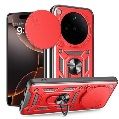 OPPO Find X8 Pro Sliding Camera Cover Magnetic Ring Stand Shockproof TPU + PC Protective Phone Case
