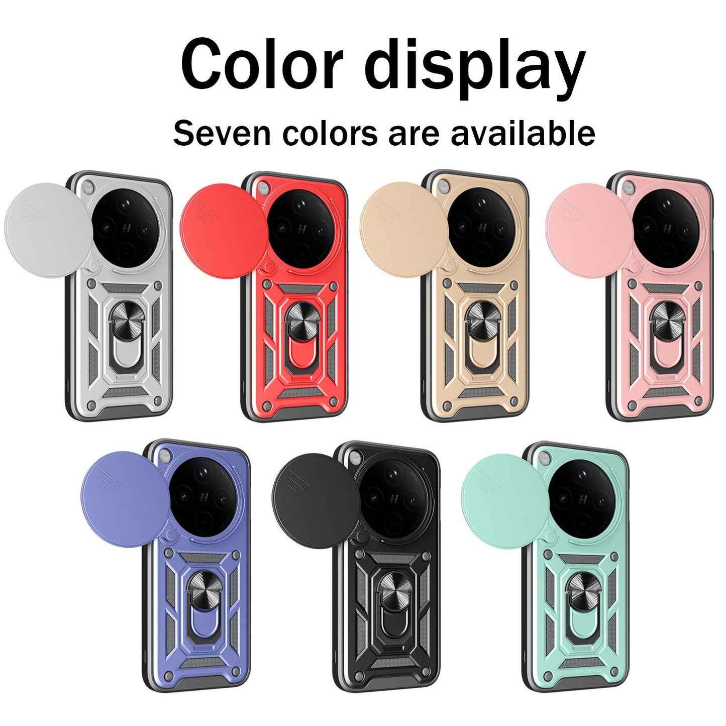 OPPO Find X8 Pro Sliding Camera Cover Magnetic Ring Stand Shockproof TPU + PC Protective Phone Case