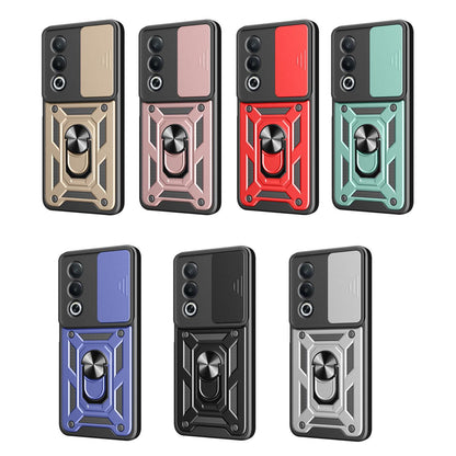 OPPO A3 Pro 5G Sliding Camera Cover Magnetic Ring Stand Shockproof TPU + PC Protective Phone Case