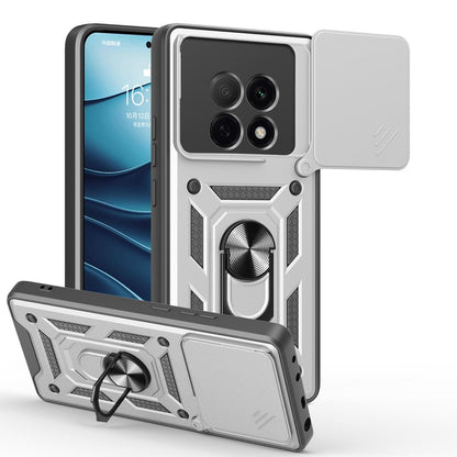 OPPO F29 Pro 5G Sliding Camera Cover Magnetic Ring Stand Shockproof TPU + PC Protective Phone Case