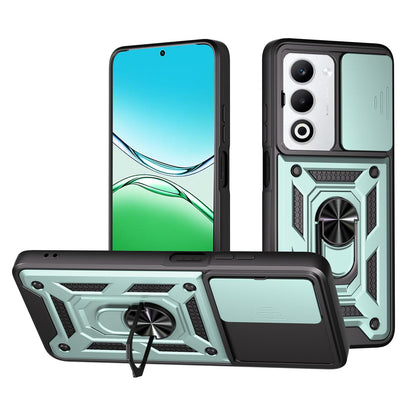 OPPO A5 5G Sliding Camera Cover Magnetic Ring Stand Shockproof TPU + PC Protective Phone Case