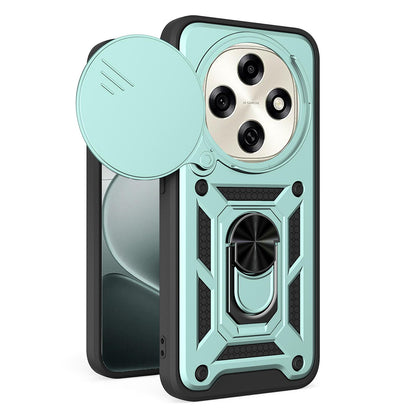 OPPO F31 Pro 5G Sliding Camera Cover Magnetic Ring Stand Shockproof TPU + PC Protective Phone Case