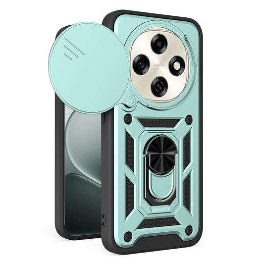 OPPO F31 Pro 5G Sliding Camera Cover Magnetic Ring Stand Shockproof TPU + PC Protective Phone Case