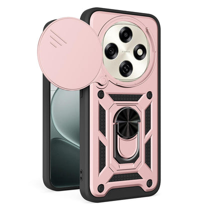 OPPO F31 Pro 5G Sliding Camera Cover Magnetic Ring Stand Shockproof TPU + PC Protective Phone Case