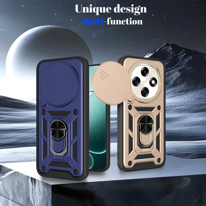 OPPO F31 Pro 5G Sliding Camera Cover Magnetic Ring Stand Shockproof TPU + PC Protective Phone Case