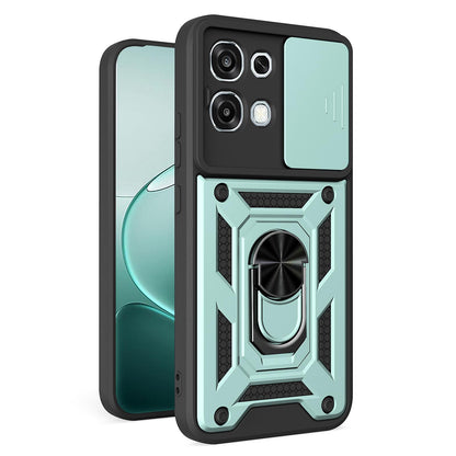 OPPO A6 Pro 4G Sliding Camera Cover Magnetic Ring Stand Shockproof TPU + PC Protective Phone Case