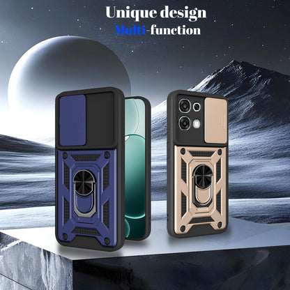 OPPO A6 Pro 5G Sliding Camera Cover Magnetic Ring Stand Shockproof TPU + PC Protective Phone Case