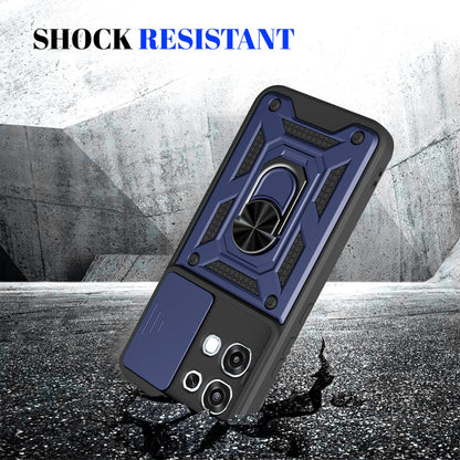 OPPO A6 Pro 4G Sliding Camera Cover Magnetic Ring Stand Shockproof TPU + PC Protective Phone Case