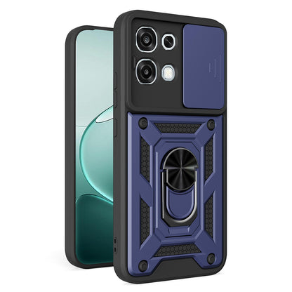 OPPO A6 Pro 4G Sliding Camera Cover Magnetic Ring Stand Shockproof TPU + PC Protective Phone Case