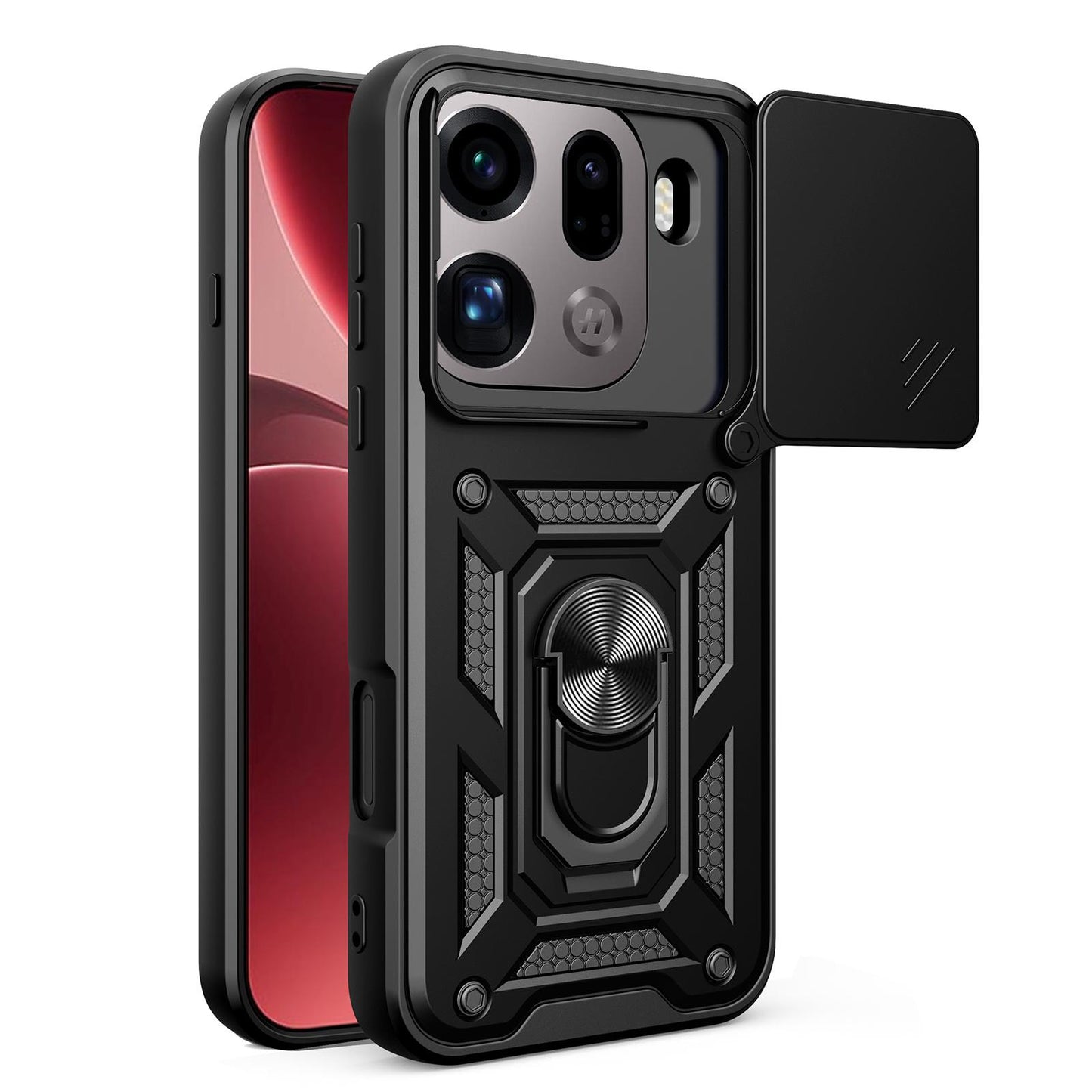 OPPO Find X9 Pro Sliding Camera Cover Magnetic Ring Stand Shockproof TPU + PC Protective Phone Case
