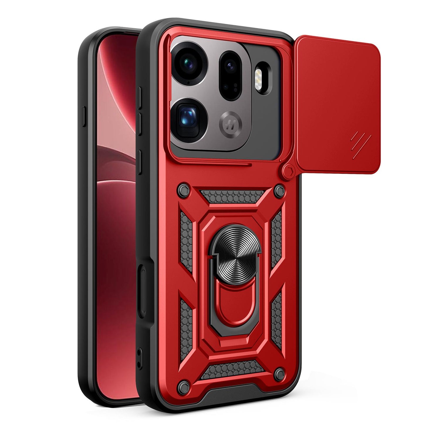 OPPO Find X9 Pro Sliding Camera Cover Magnetic Ring Stand Shockproof TPU + PC Protective Phone Case