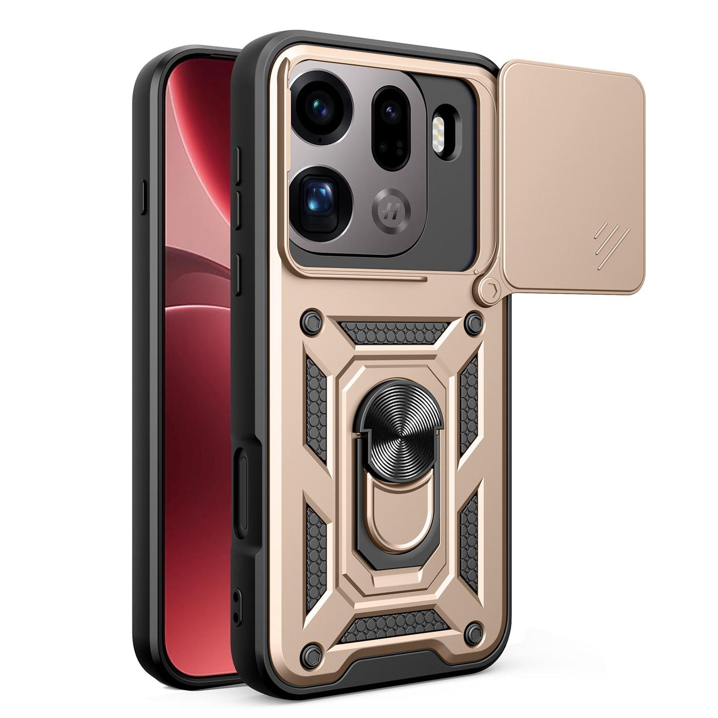 OPPO Find X9 Pro Sliding Camera Cover Magnetic Ring Stand Shockproof TPU + PC Protective Phone Case