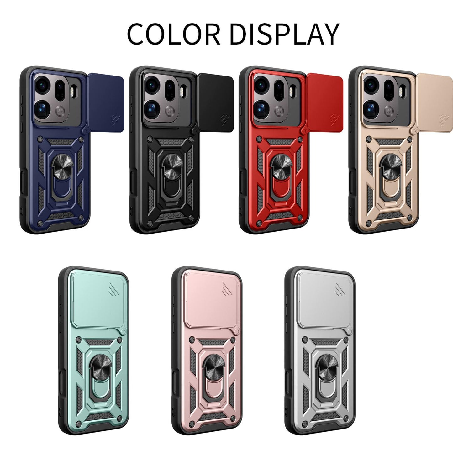 OPPO Find X9 Pro Sliding Camera Cover Magnetic Ring Stand Shockproof TPU + PC Protective Phone Case