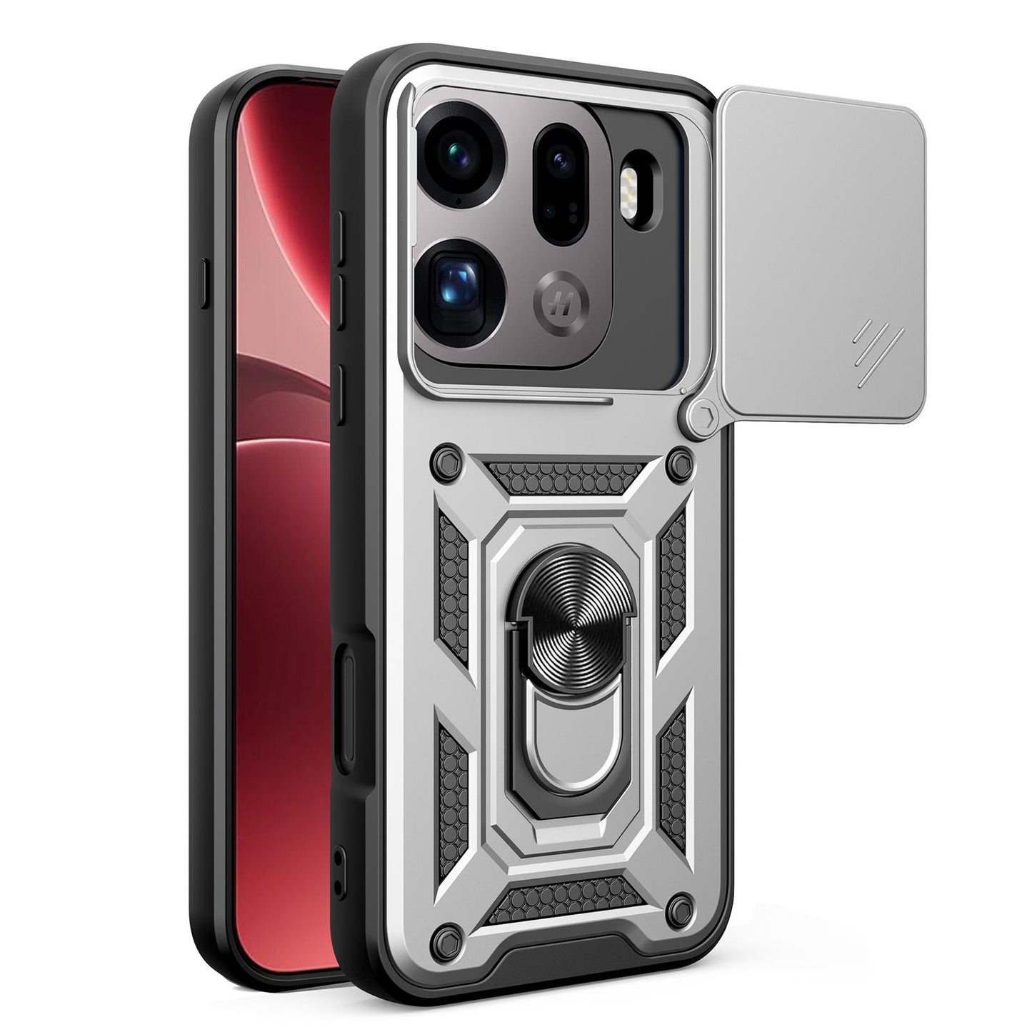 OPPO Find X9 Pro Sliding Camera Cover Magnetic Ring Stand Shockproof TPU + PC Protective Phone Case