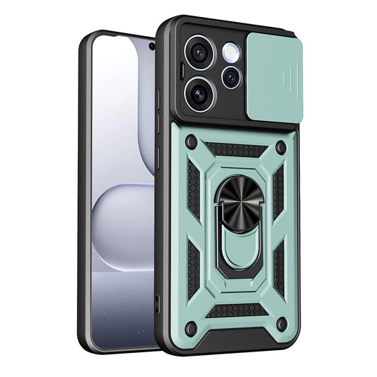 OPPO Reno15 5G Sliding Camera Cover Magnetic Ring Stand Shockproof TPU + PC Protective Phone Case