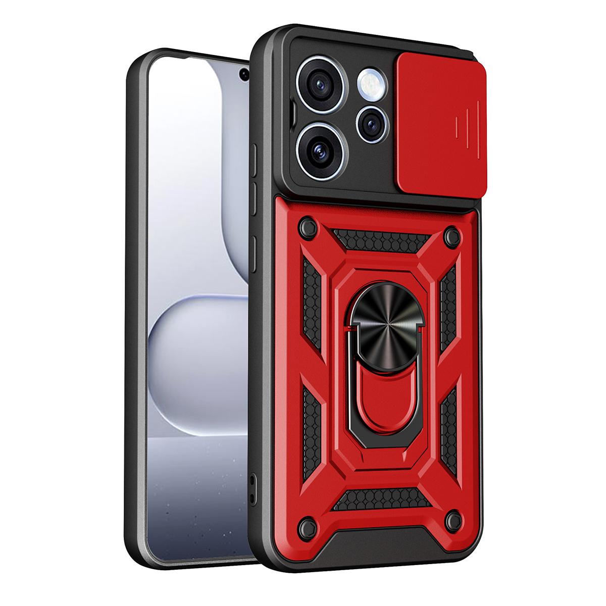 OPPO Reno15 5G Sliding Camera Cover Magnetic Ring Stand Shockproof TPU + PC Protective Phone Case