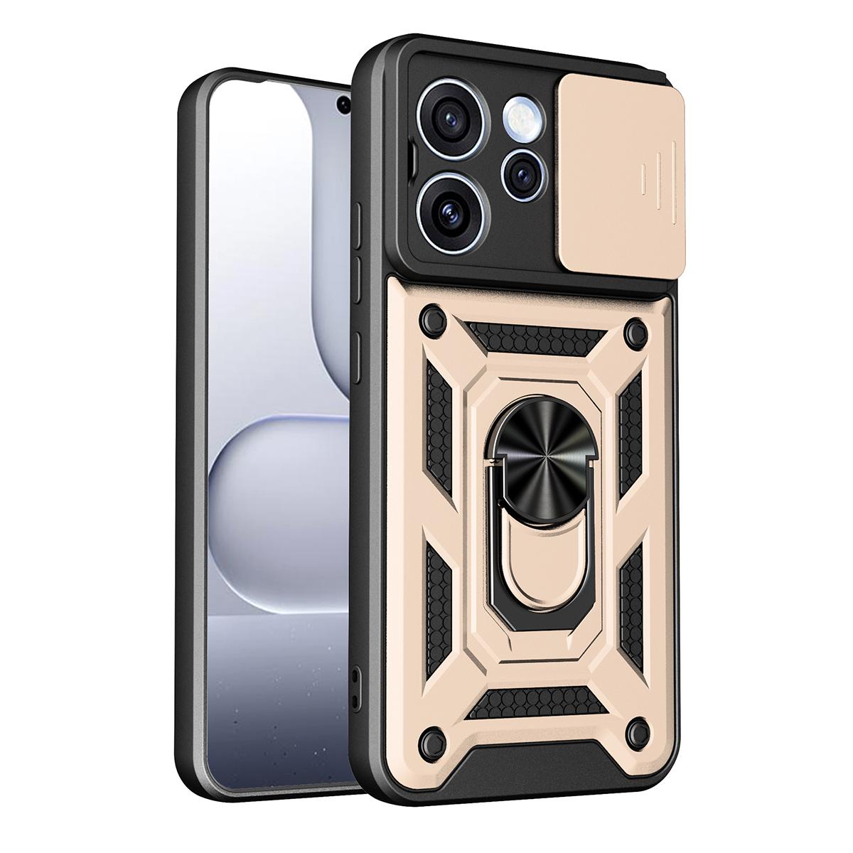 OPPO Reno15 5G Sliding Camera Cover Magnetic Ring Stand Shockproof TPU + PC Protective Phone Case