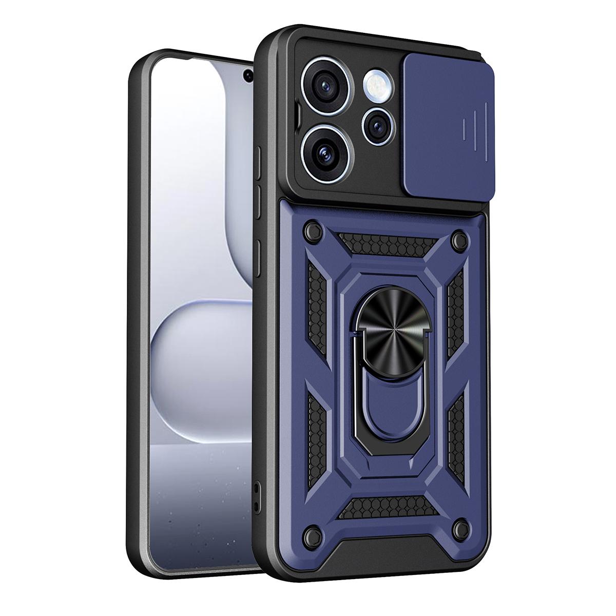 OPPO Reno15 5G Sliding Camera Cover Magnetic Ring Stand Shockproof TPU + PC Protective Phone Case