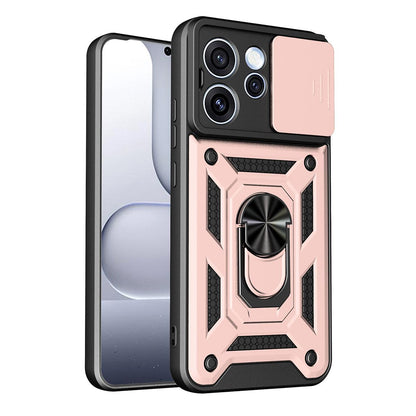 OPPO Reno15 5G Sliding Camera Cover Magnetic Ring Stand Shockproof TPU + PC Protective Phone Case