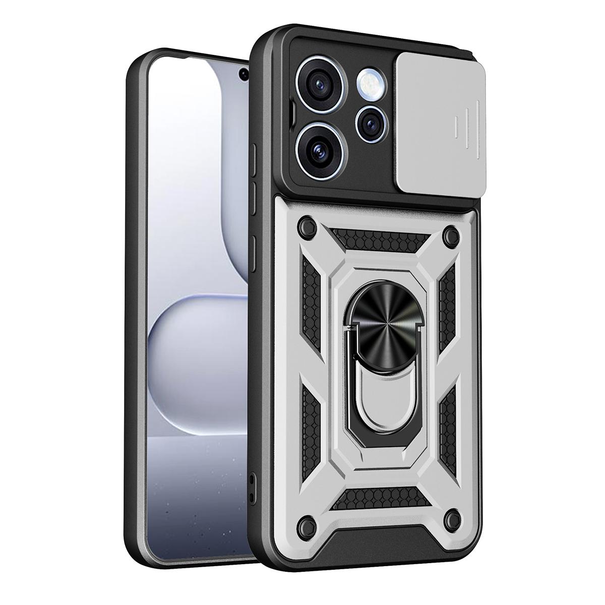 OPPO Reno15 5G Sliding Camera Cover Magnetic Ring Stand Shockproof TPU + PC Protective Phone Case