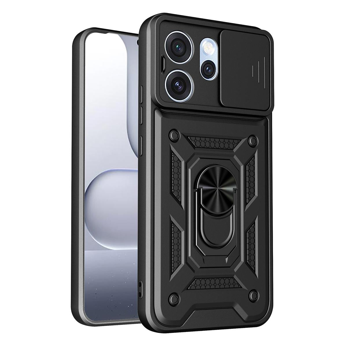 OPPO Reno15 Pro 5G Sliding Camera Cover Magnetic Ring Stand Shockproof TPU + PC Protective Phone Case