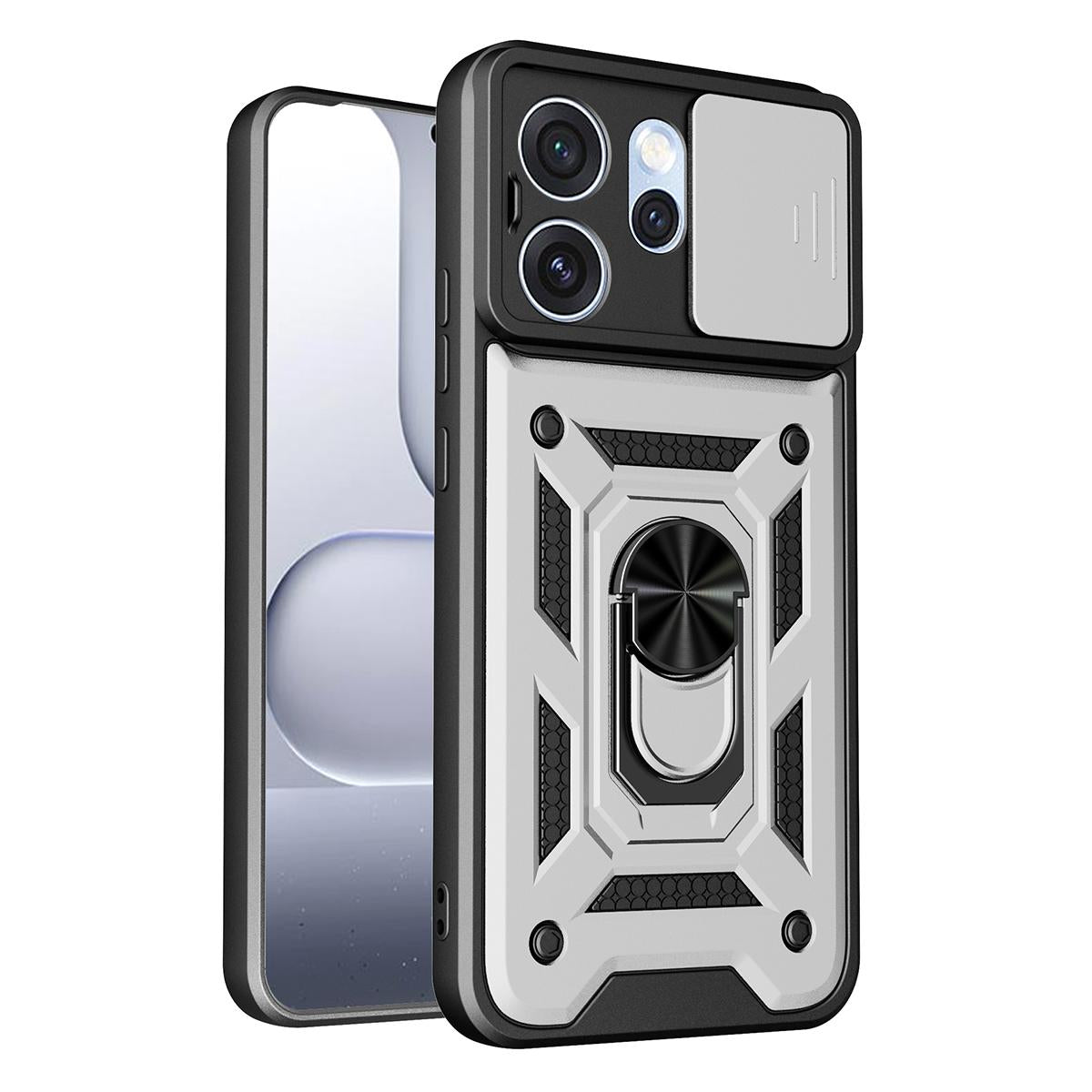 OPPO Reno15 Pro 5G Sliding Camera Cover Magnetic Ring Stand Shockproof TPU + PC Protective Phone Case