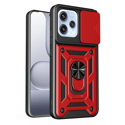 OPPO Reno15 F 5G Sliding Camera Cover Magnetic Ring Stand Shockproof TPU + PC Protective Phone Case